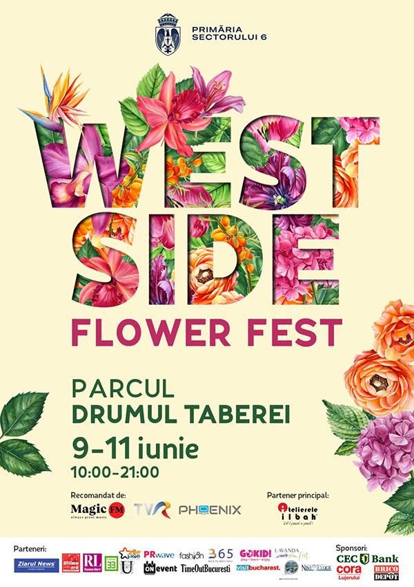 Premiera in Romania la West Side Flower Fest! Aranjamente gigant, gradini tematice si senzoriale, rochie din 1.000 de trandafiri reciclabili
